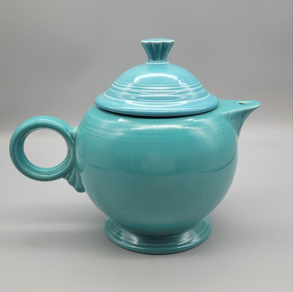 Vintage Fiesta Ware Homer Laughlin Large Turquoise Teapot - Picture 5 of 9